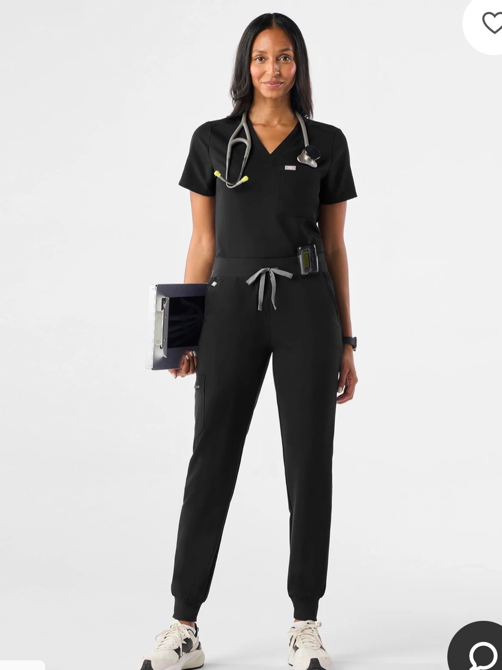 Figs Women Black Jogger Scrub Pants - Zamora